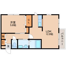 東生駒駅 徒歩6分 1階の物件間取画像